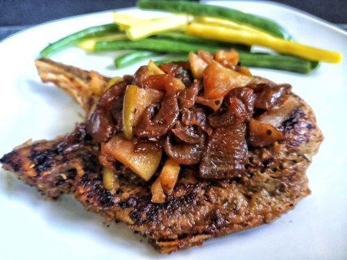 Marinated Pork Chops with Apple and Onion Relish