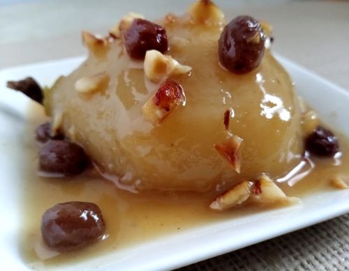 Ginger Cinnamon Poached Pear